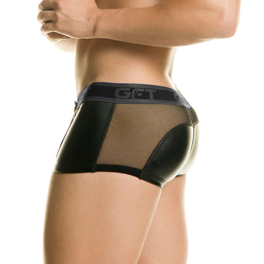1 Fetiche Black Trunk Zipper front view by Gigo Underwear