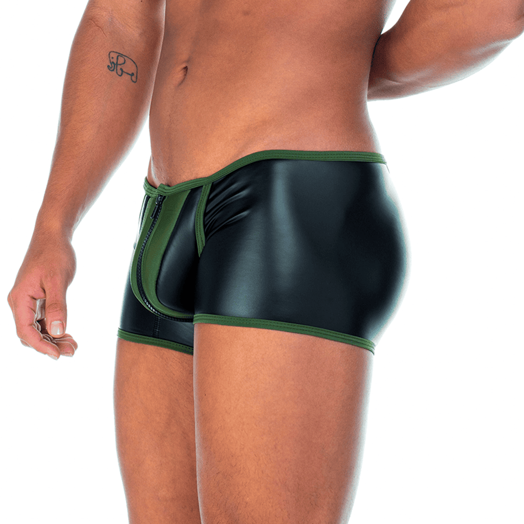 2 FETICHE GREEN ZIPPER TRUNK - Gigo Underwear & MensWear