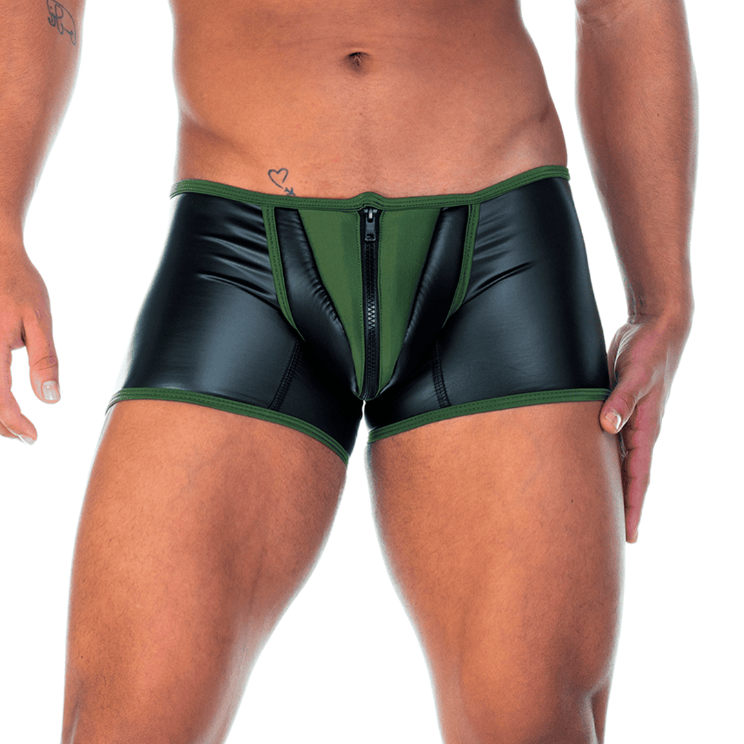 2 FETICHE GREEN ZIPPER TRUNK - Gigo Underwear & MensWear