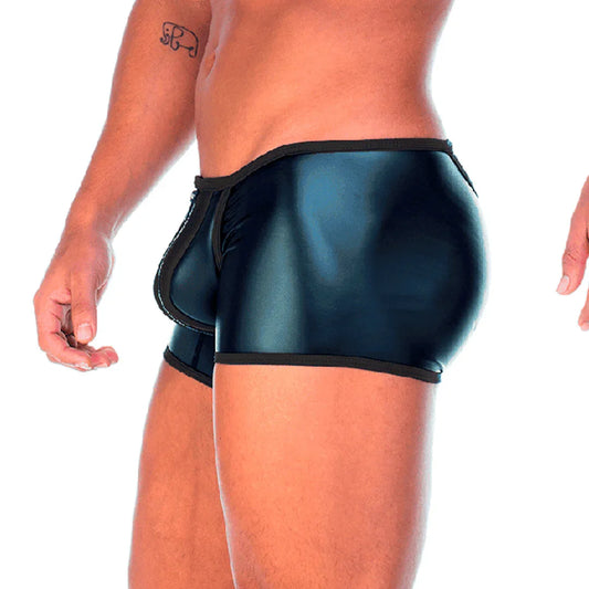 2 Fetiche Black Zipper Trunk front view by Gigo Underwear