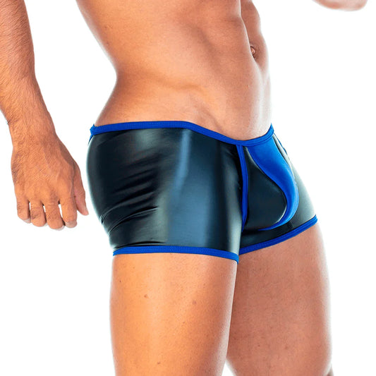 2 Fetiche Blue Trunk front view by Gigo Underwear