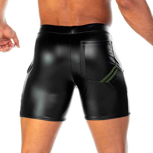 2 Fetiche Green Short front view by Gigo Underwear