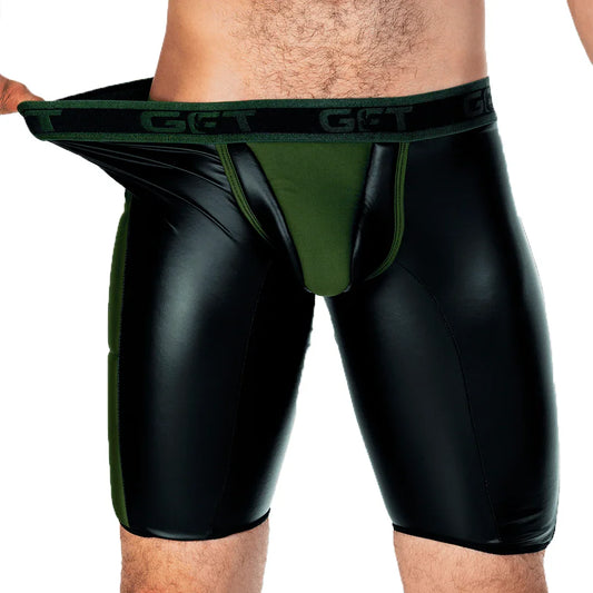 2 Fetiche Green Trunk Long front view by Gigo Underwear