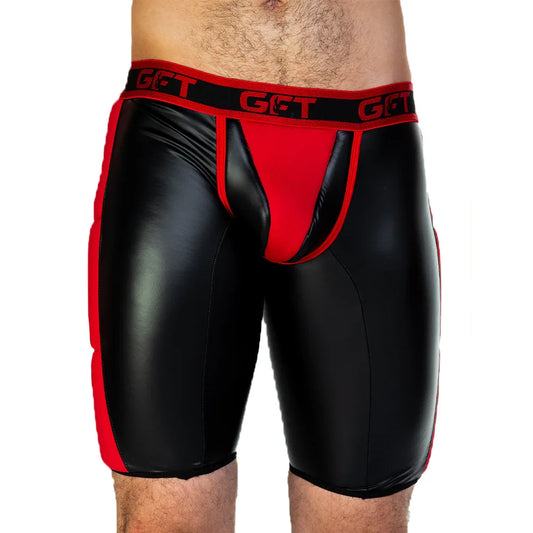 2 Fetiche Red Trunk Long front view by Gigo Underwear