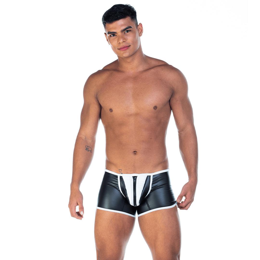 2 FETICHE WHITE ZIPPER TRUNK - Gigo Underwear & MensWear