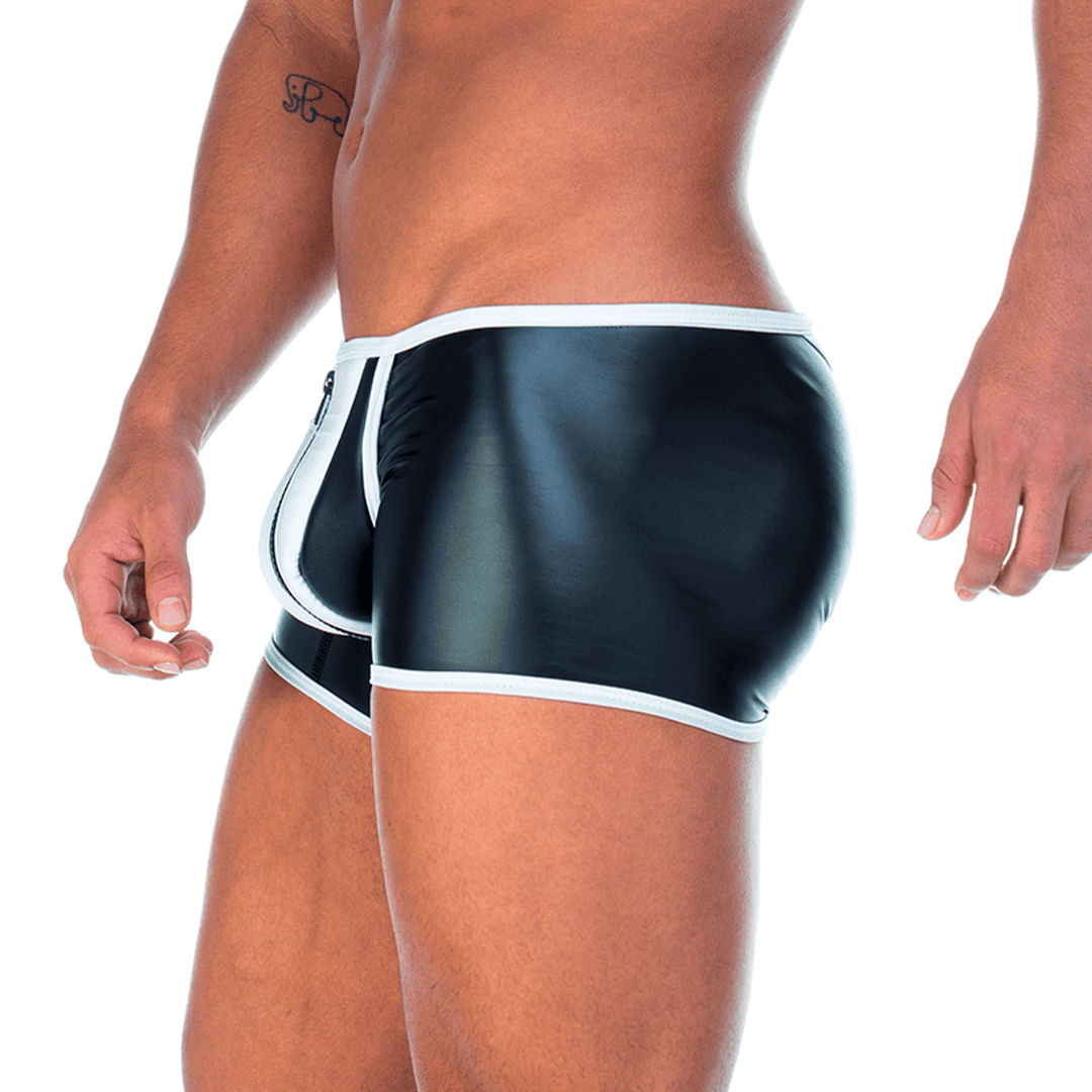 2 FETICHE WHITE ZIPPER TRUNK - Gigo Underwear & MensWear