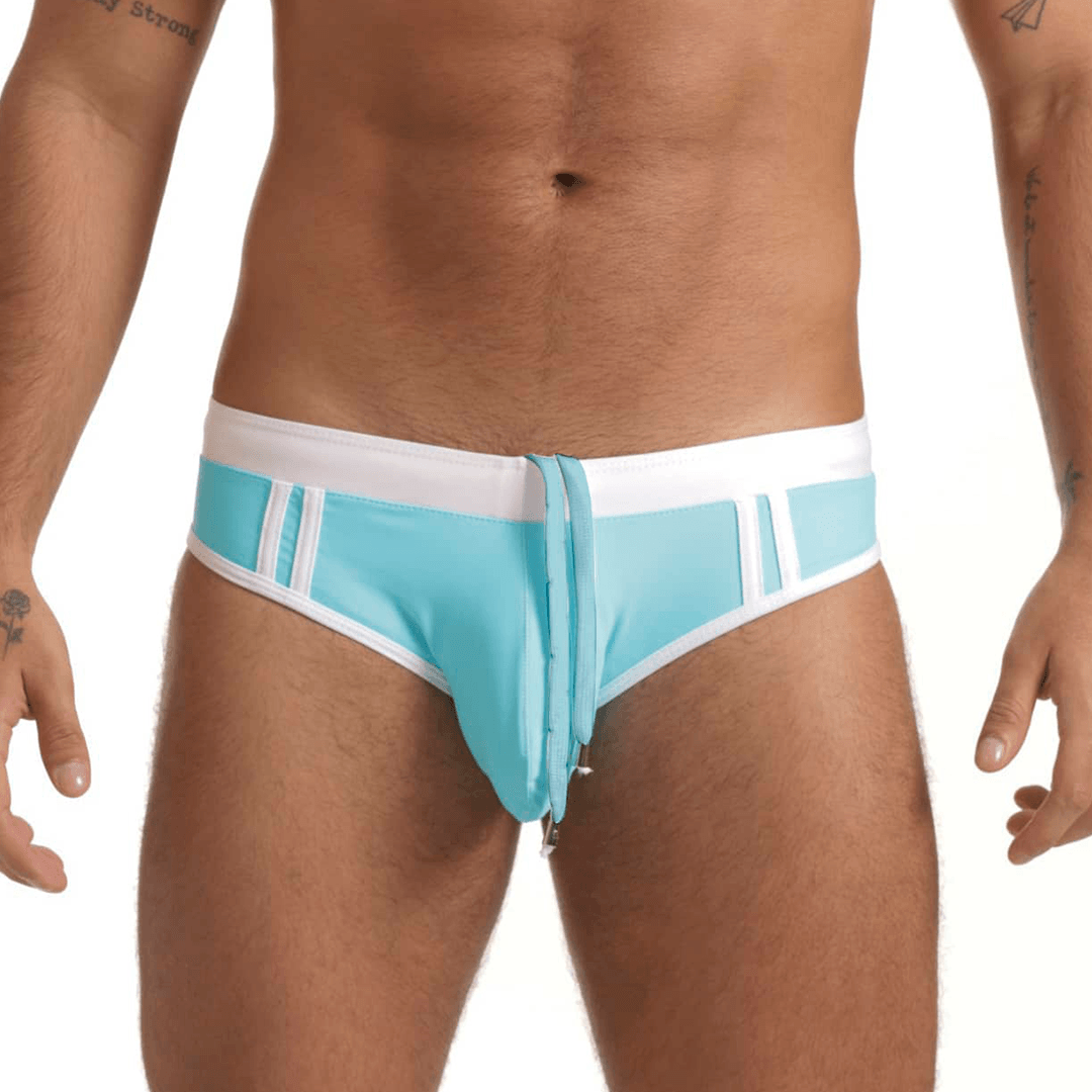 ACTIVE BLUE WHITE SWIM BRIEF - Gigo Underwear & MensWear