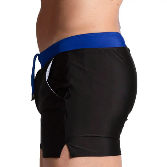 Alfa Black Blue Beachwear front view by Gigo Underwear