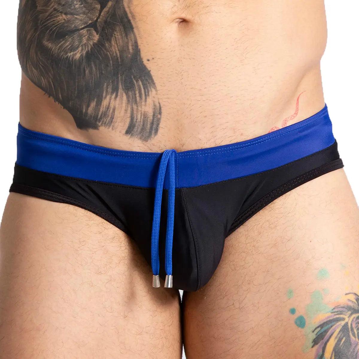 ALFA BLACK BLUE SWIM BRIEF - Gigo Underwear & MensWear