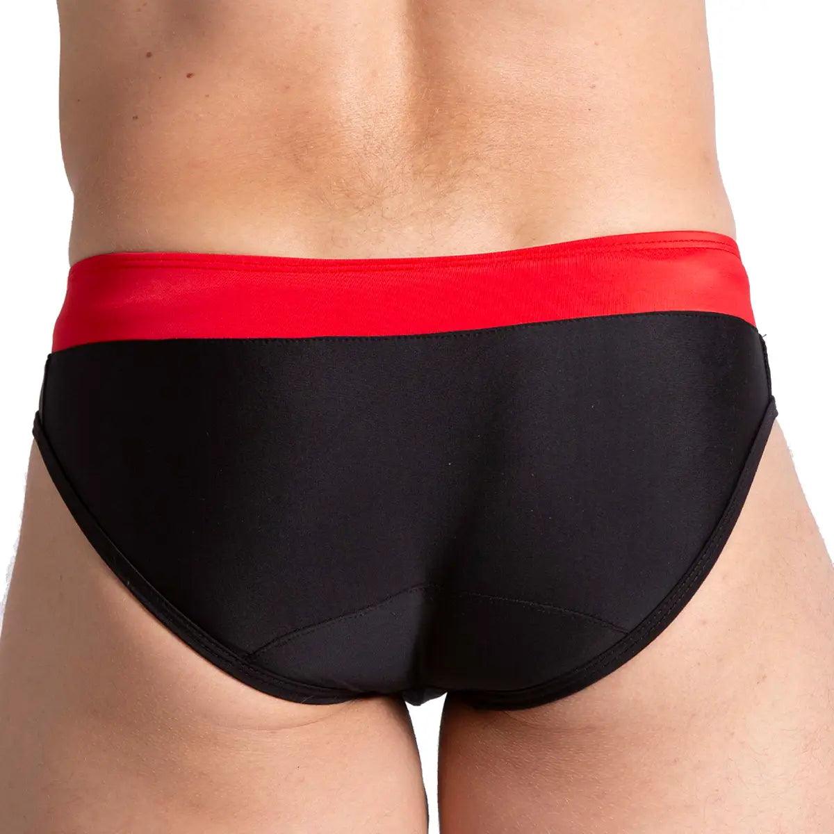 ALFA BLACK RED SWIM BRIEF - Gigo Underwear & MensWear