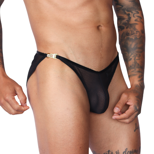Anwar Black Brief front view by Gigo Underwear