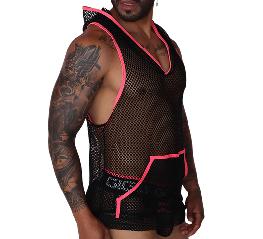 Boox Fuchsia Hoody T Shirt front view by Gigo Underwear