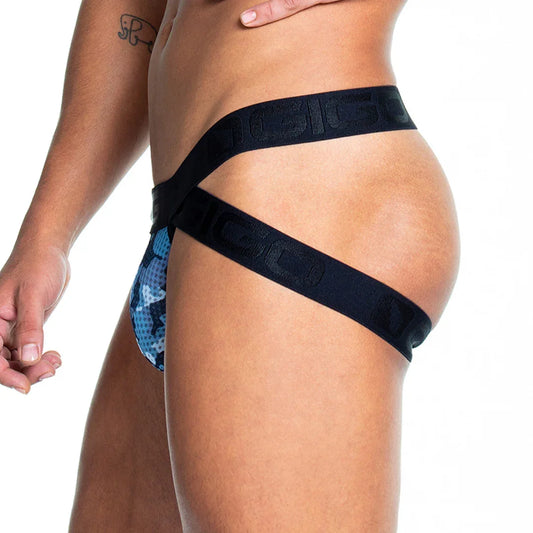 Camo Black Jockstrap front view by Gigo Underwear