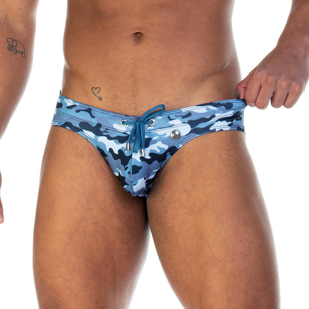 CAMO BLACK SWIM BRIEF - Gigo Underwear & MensWear