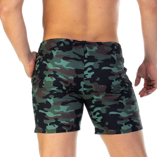 Camo Green Beachwear front view by Gigo Underwear