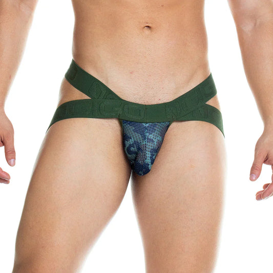 Camo Green Jockstrap front view by Gigo Underwear