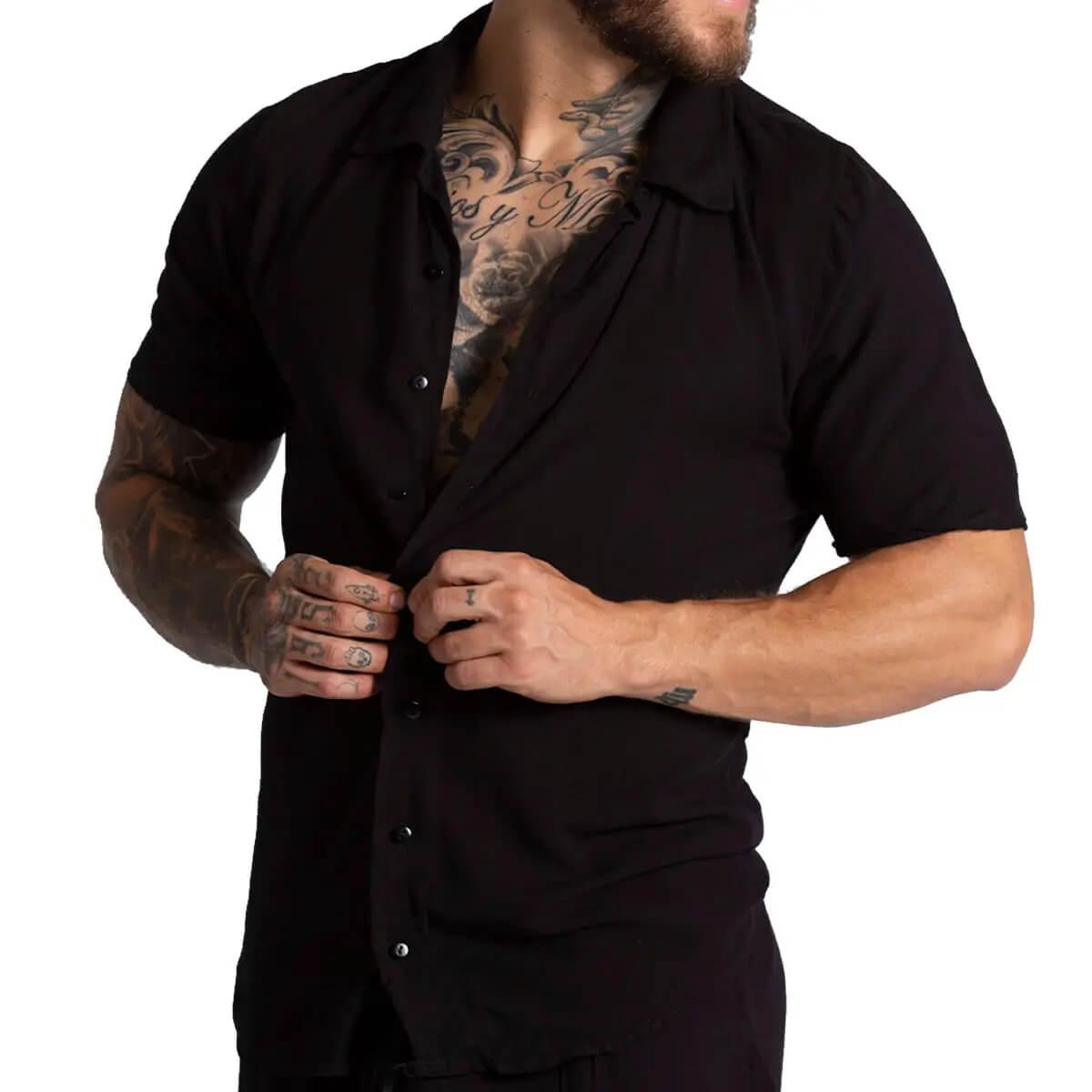CHALIS BLACK SHIRT - Gigo Underwear & MensWear