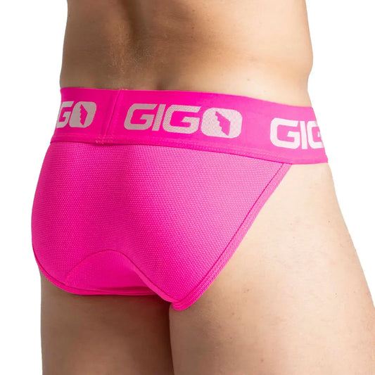 Colors Fucshia Brief front view by Gigo Underwear