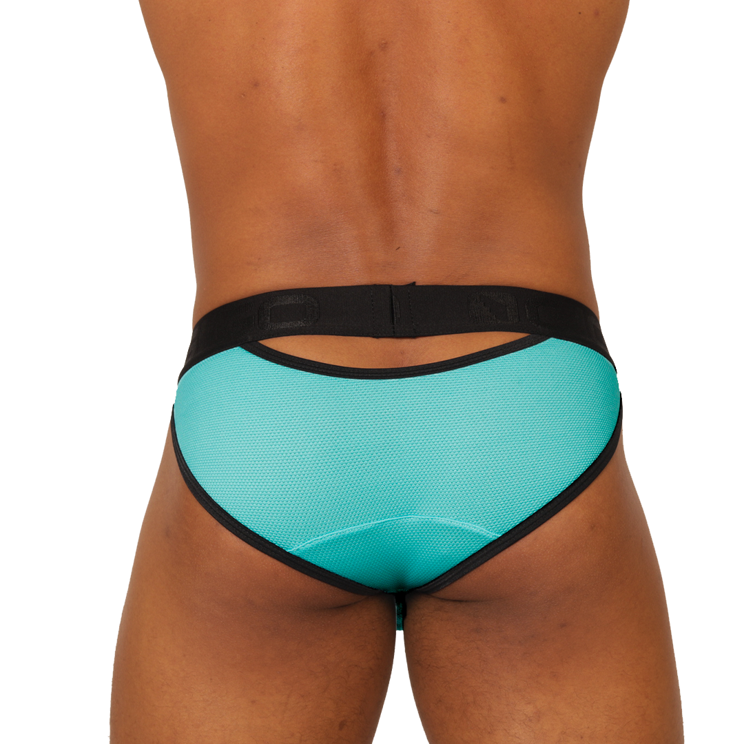 COOL BLUE BRIEF - Bold Men's Brief with Contrasting Waistband