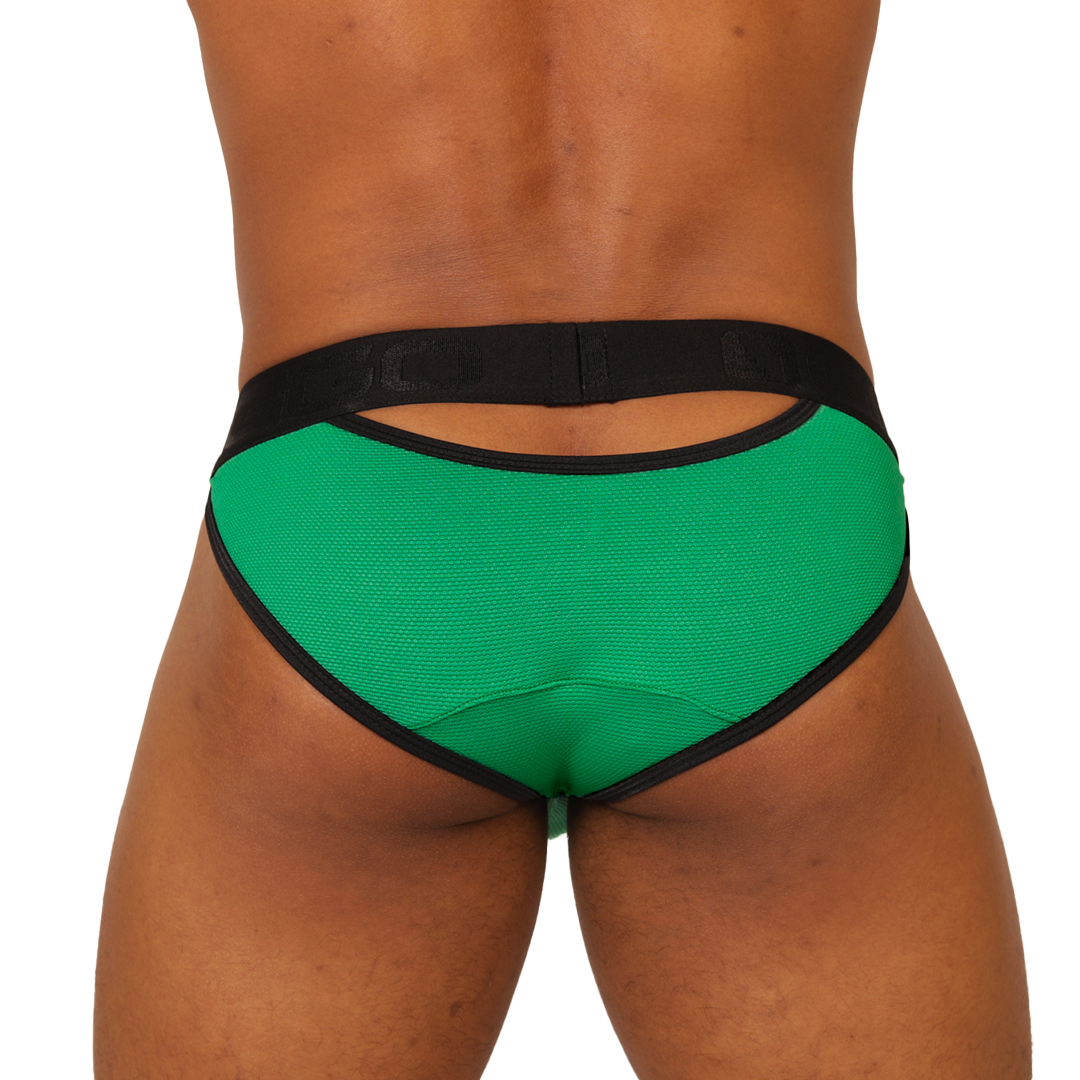 COOL GREEN BRIEF - Bold Men's Brief with Contrasting Waistband