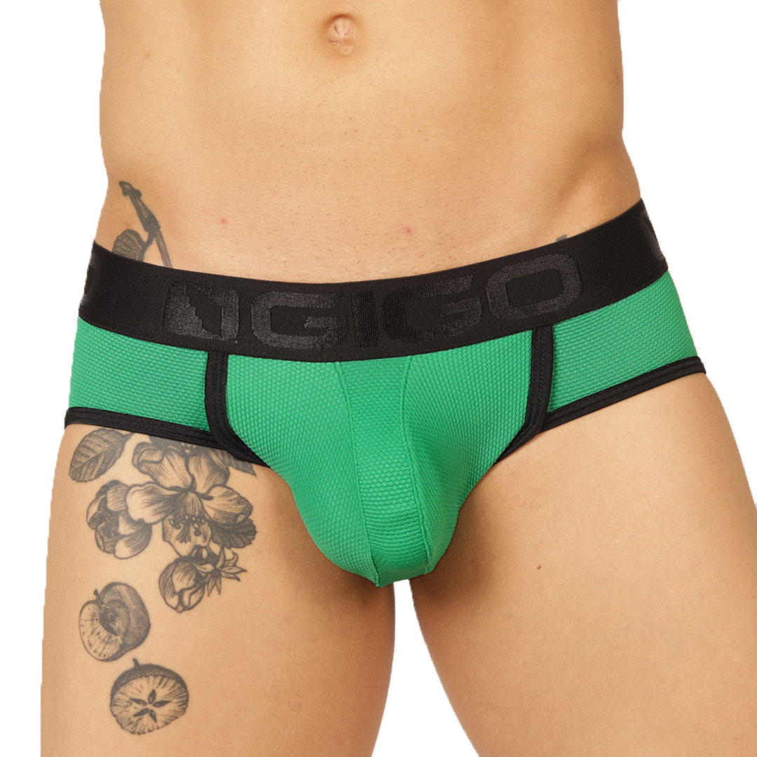 COOL GREEN JOCK THONG - Sexy Men's Jockstrap with Contrast Waistband