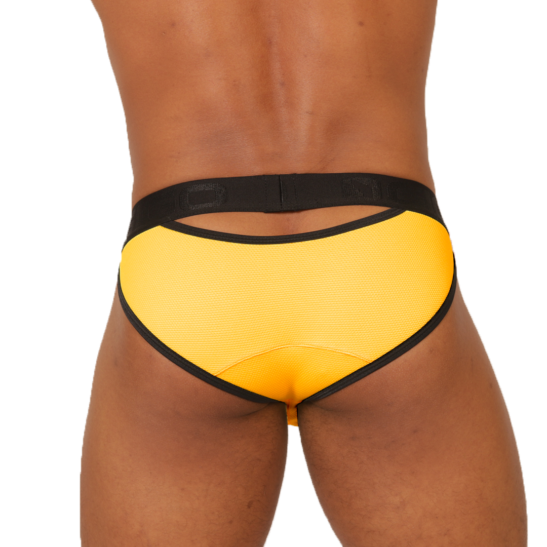 COOL YELLOW BRIEF - Bold Men's Brief with Contrasting Waistband