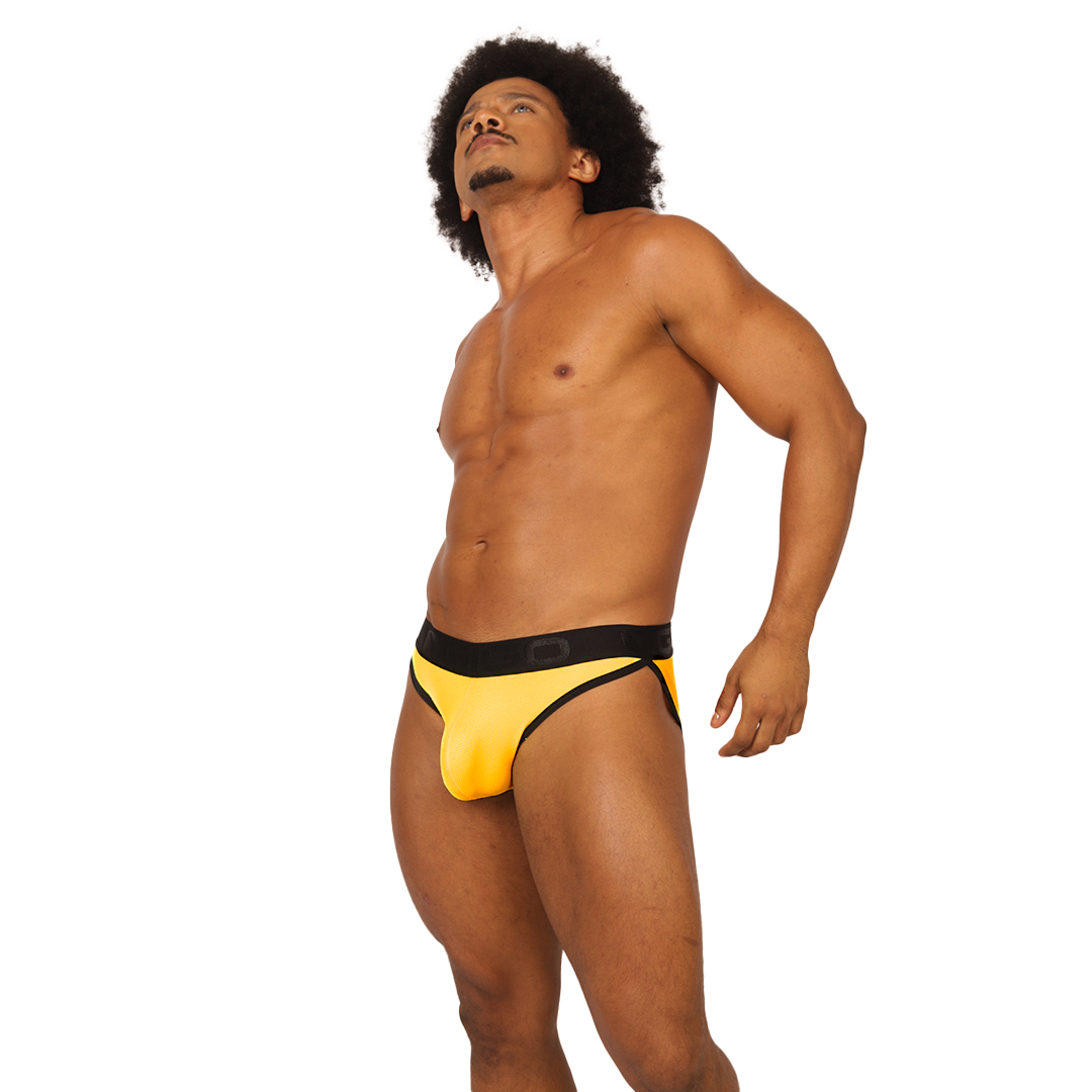 COOL YELLOW BRIEF - Bold Men's Brief with Contrasting Waistband