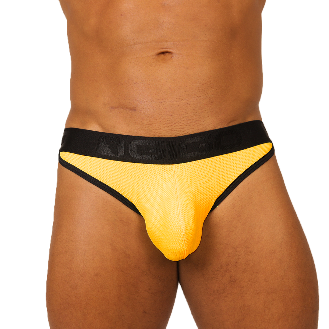 COOL YELLOW BRIEF - Bold Men's Brief with Contrasting Waistband