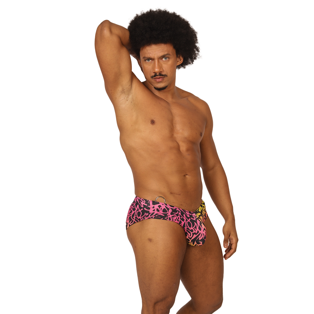 CRAZY SWIMBRIEF - Bold Men's Brief with Contrasting Waistband