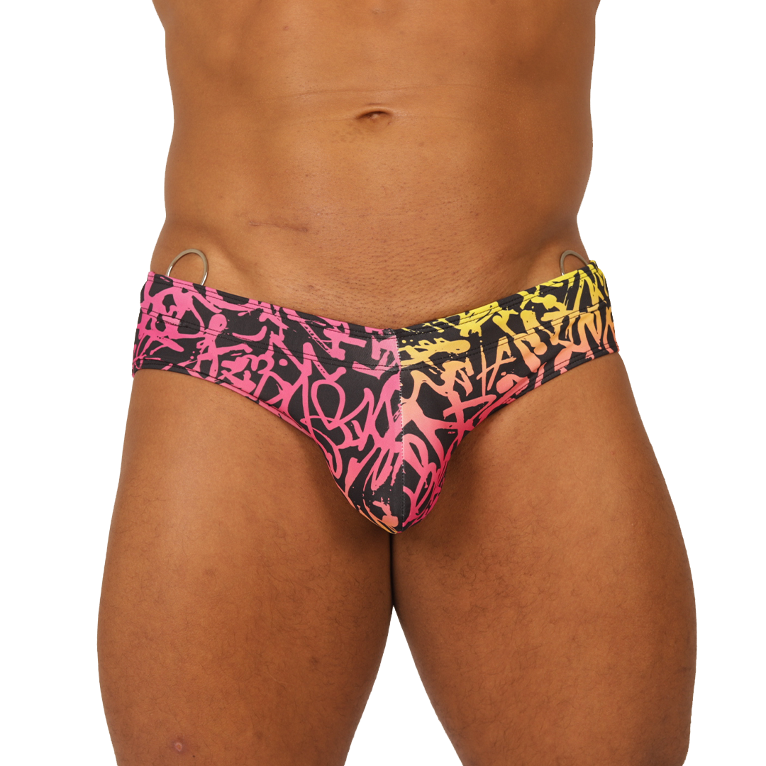 CRAZY SWIMBRIEF - Bold Men's Brief with Contrasting Waistband