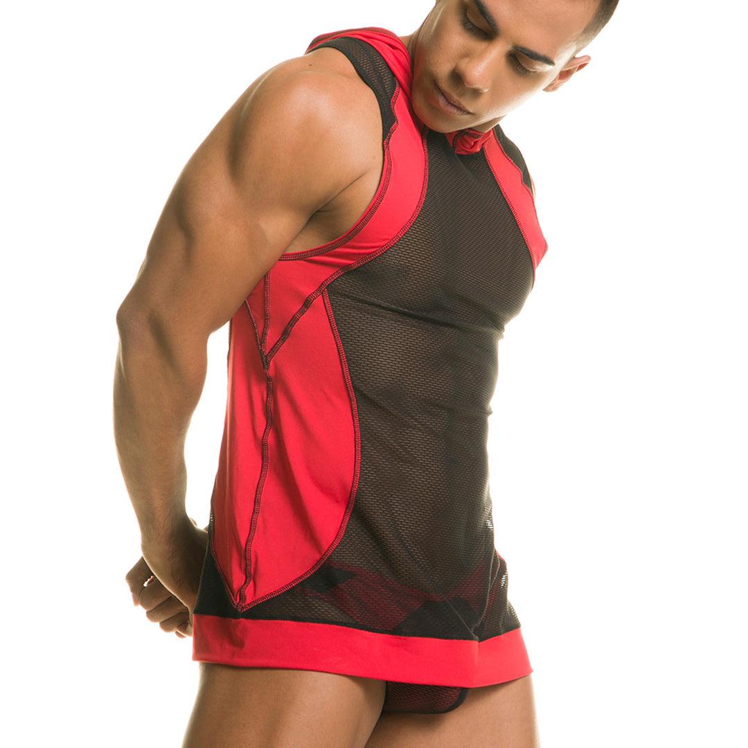 DESTRUCTIVE RED HOODY TSHIRT - Gigo Underwear & MensWear