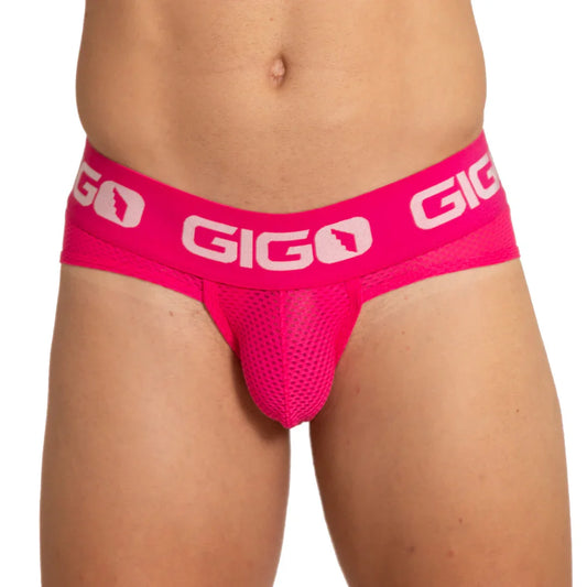Energetic Fucshia Brief front view by Gigo Underwear