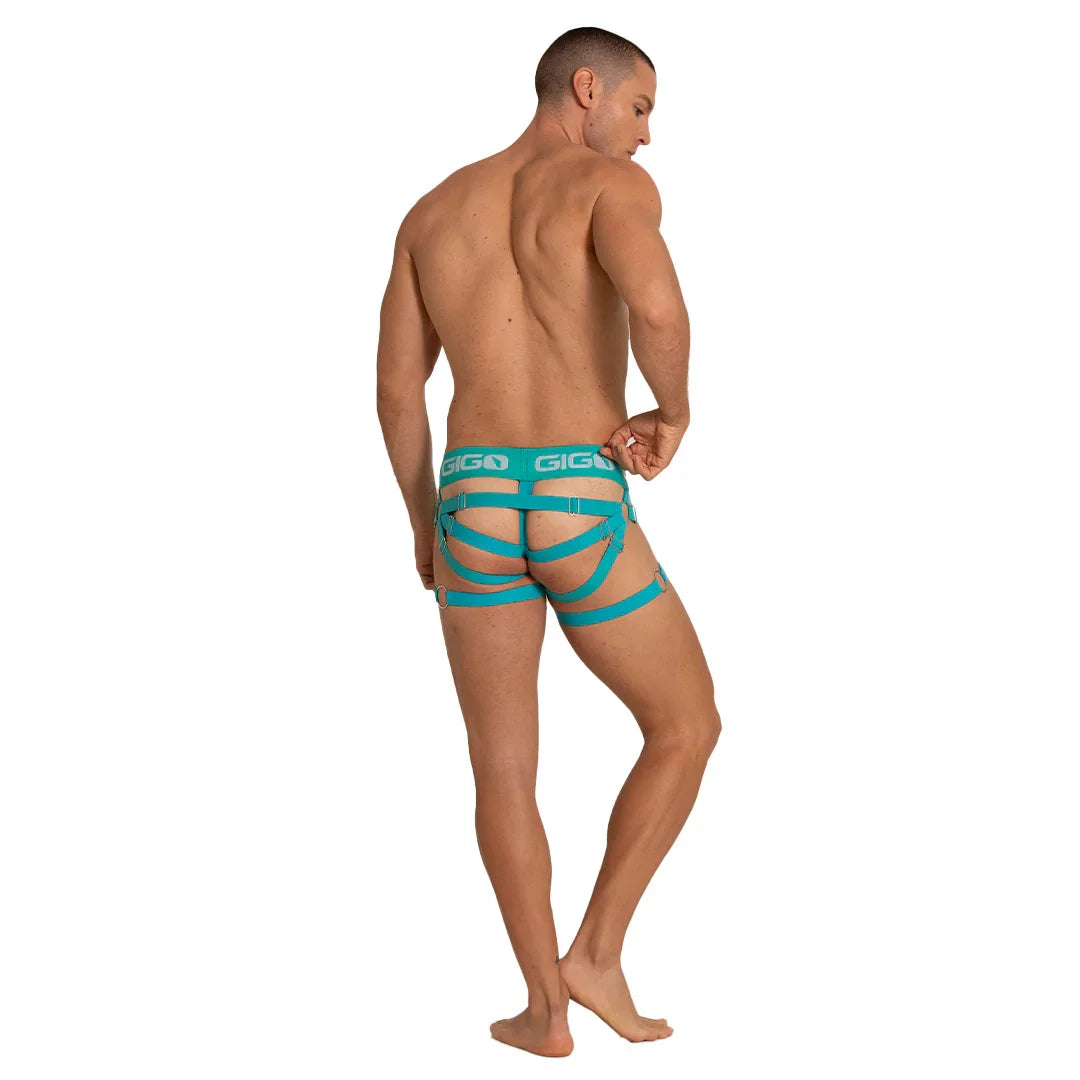 Energetic Green Jock on model by Gigo Underwear