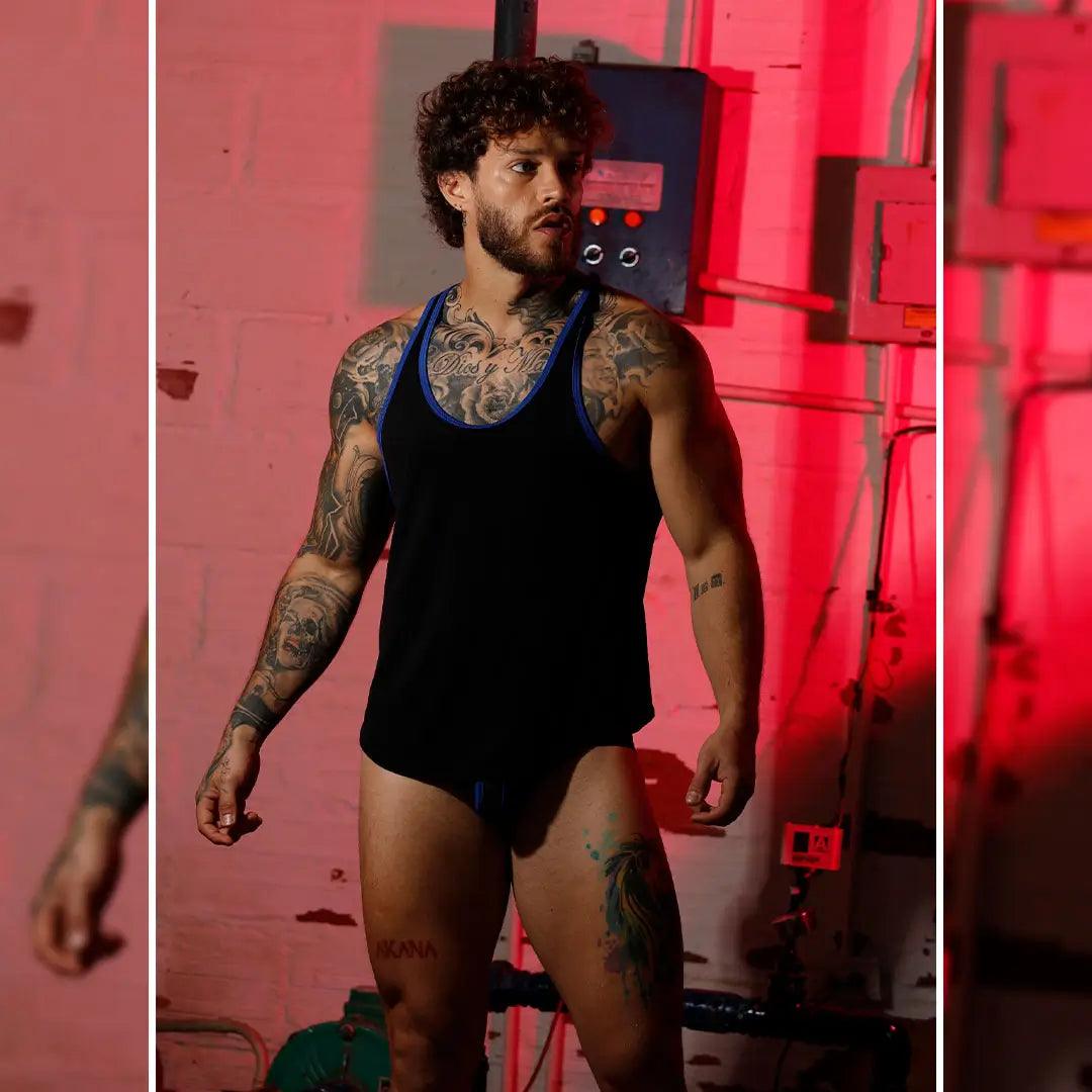 F FETISH BLUE TANK - Gigo Underwear & MensWear