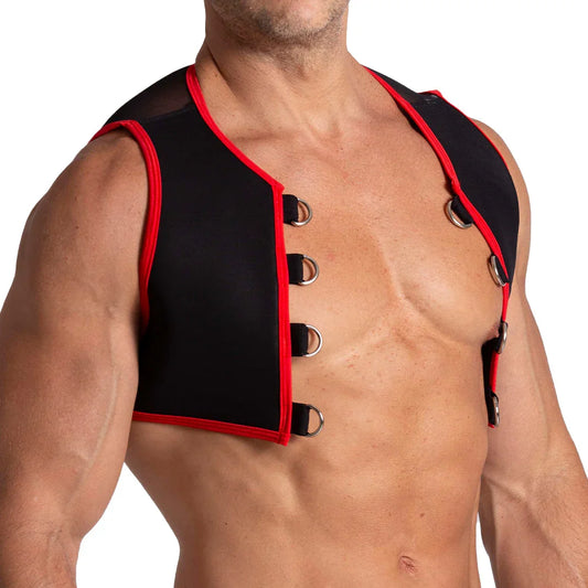 F Fetish Red Harness front view by Gigo Underwear
