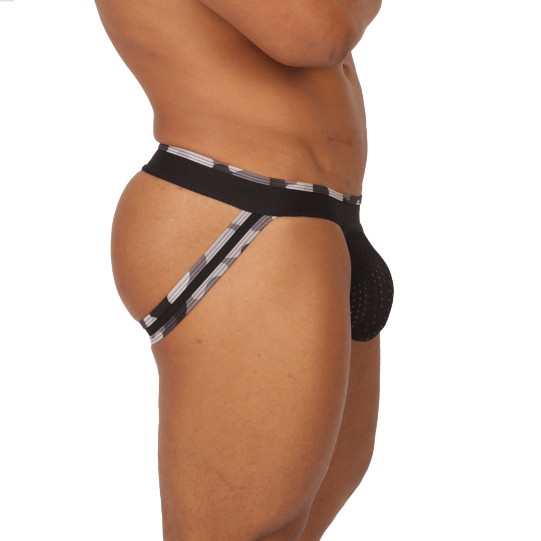 FEELING BLACK JOCKSTRAP - Sexy Men's Jockstrap with Contrast Waistband