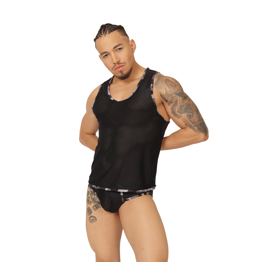 FEELING BLACK TANK - Gigo Underwear New Collection