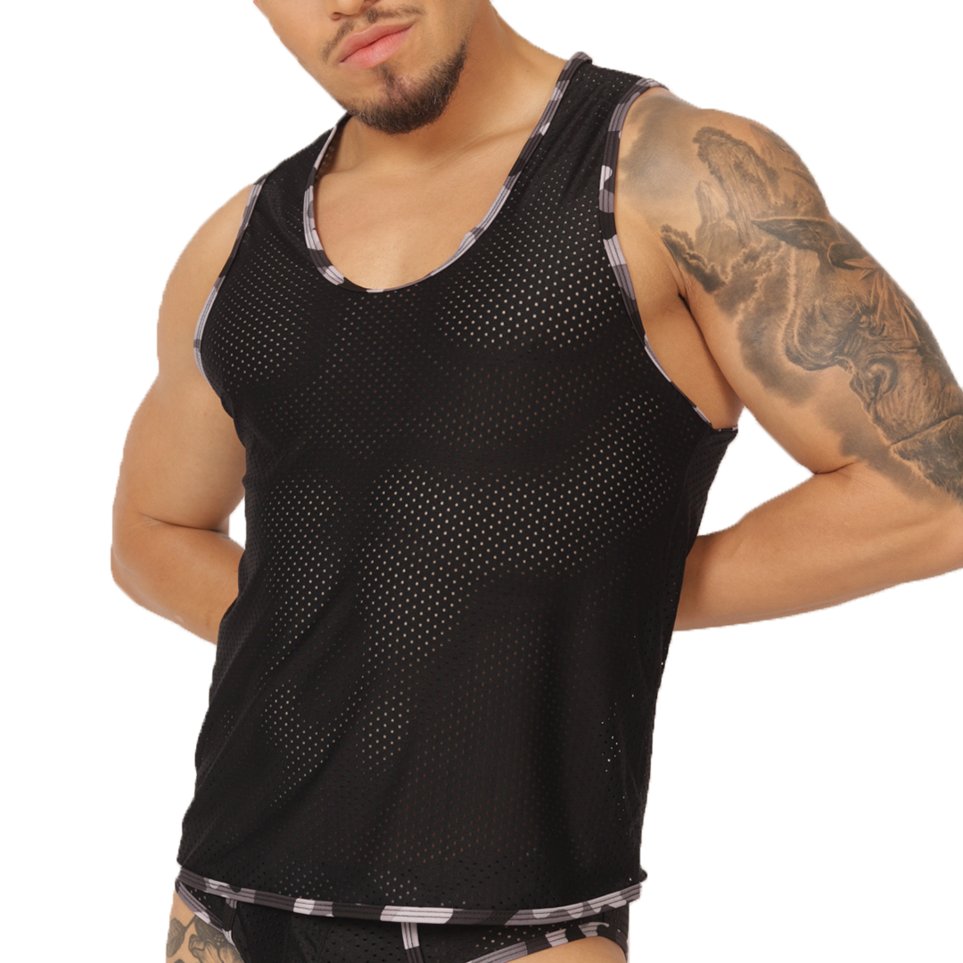 FEELING BLACK TANK - Gigo Underwear New Collection