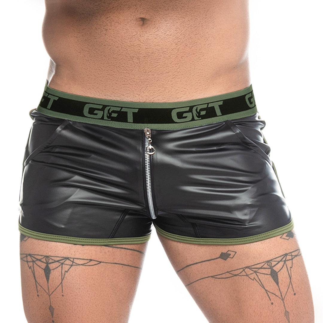 FETICHE GREEN ZIPPER SHORT - Gigo Underwear & MensWear
