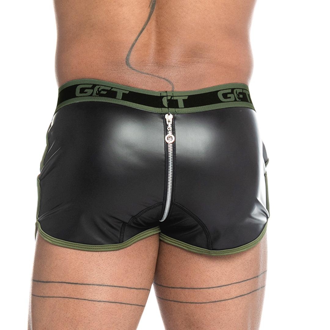 FETICHE GREEN ZIPPER SHORT - Gigo Underwear & MensWear