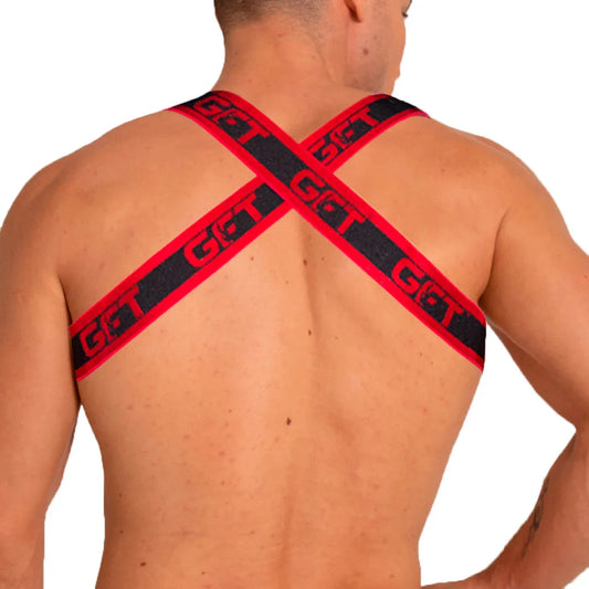 Fetiche Red Harness front view by Gigo Underwear