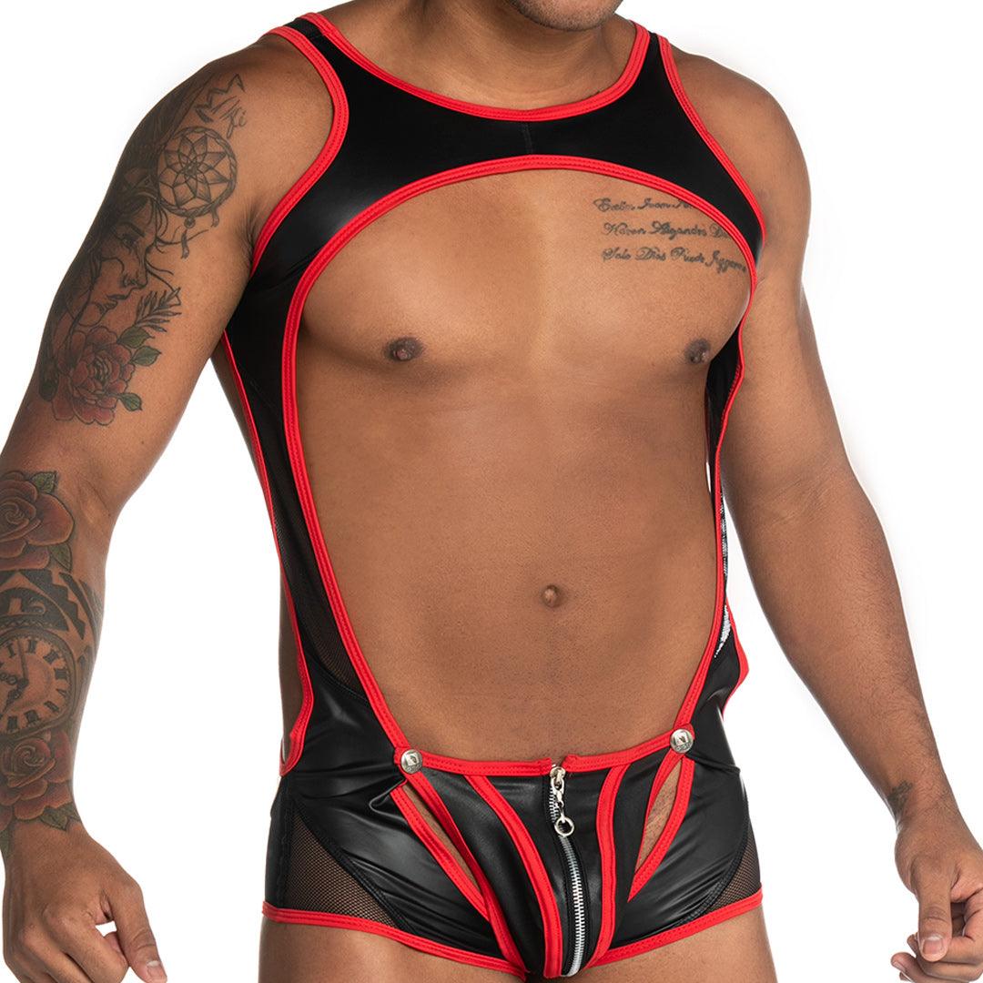 FETICHE RED ZIPPER SINGLET - Gigo Underwear & MensWear