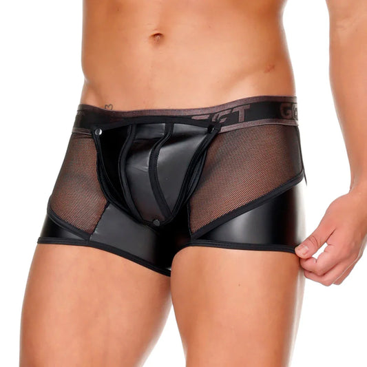 Fetish Black Trunk front view by Gigo Underwear