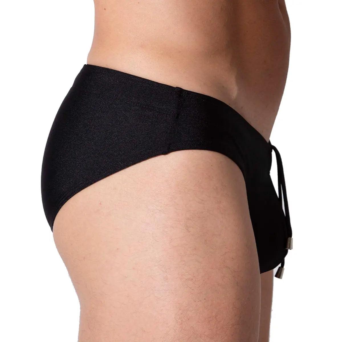 FLASHING BLACK SWIM BRIEF - Gigo Underwear & MensWear