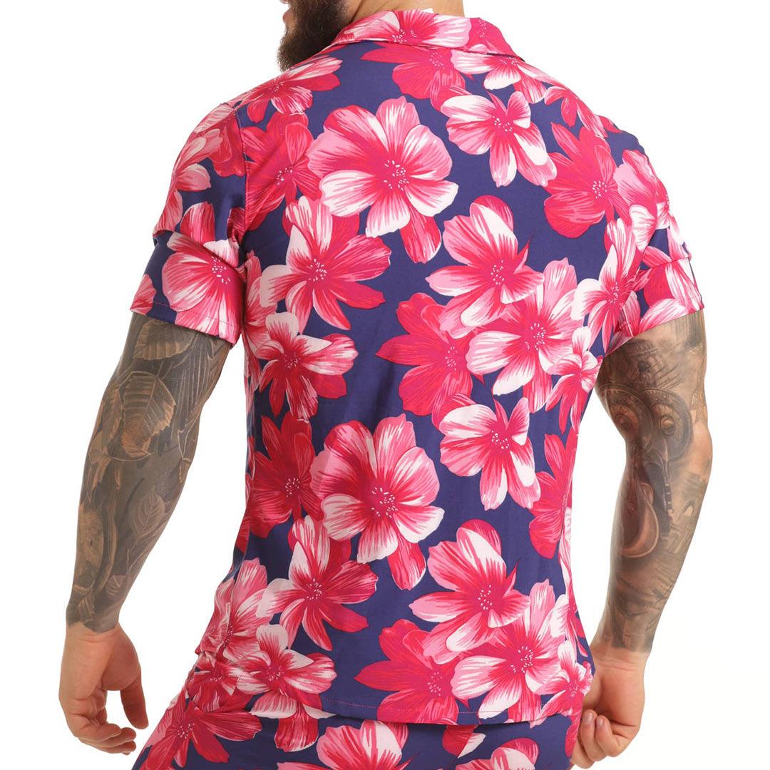 FLOWERS FUCSHIA SHIRT - Gigo Underwear & MensWear