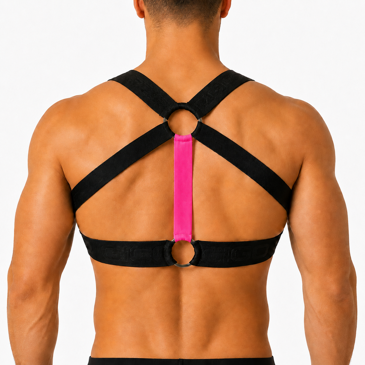 Flux Fuchsia Harness back view by Gigo Underwear