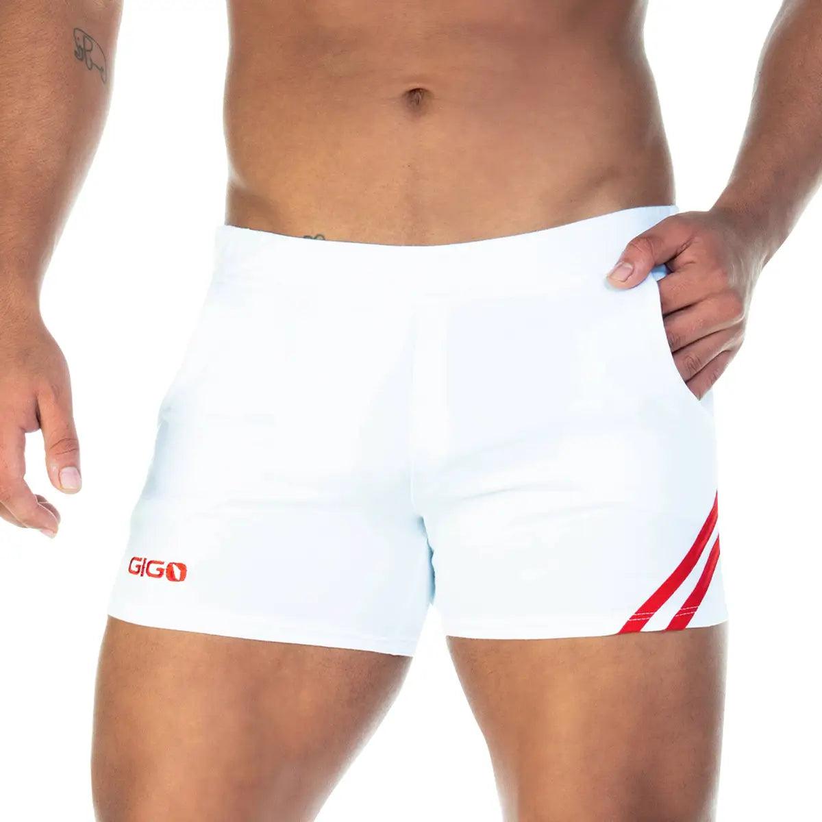 FOREVER WHITE RED SHORT - Gigo Underwear & MensWear