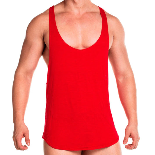 Forever Red Tank front view by Gigo Underwear