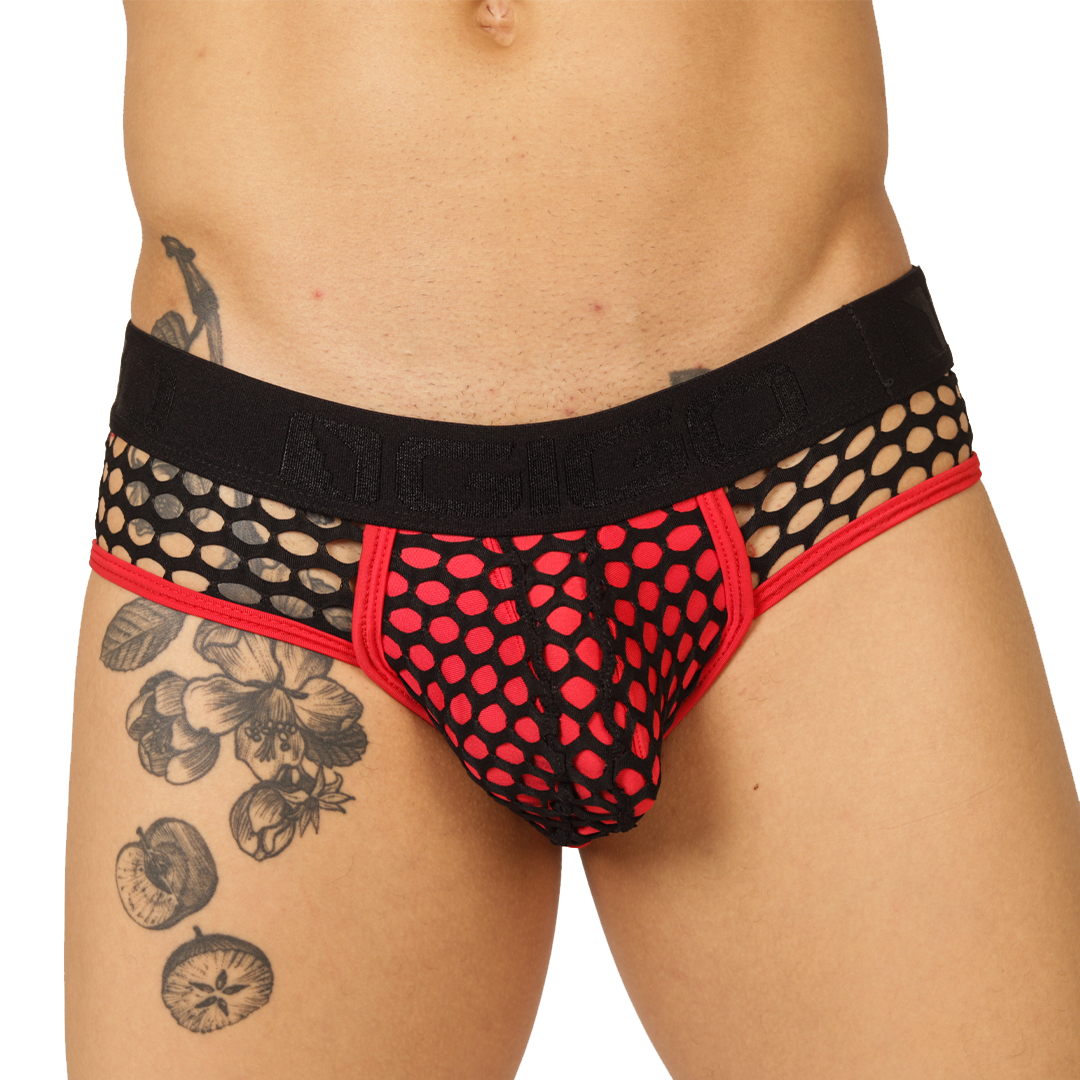 FRESH RED BRIEF - Bold Men's Brief with Contrasting Waistband