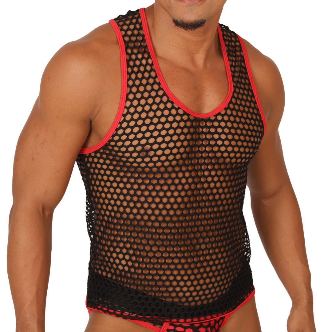 FRESH RED TANK - Men's Fetish Bodywear with Sexy Details